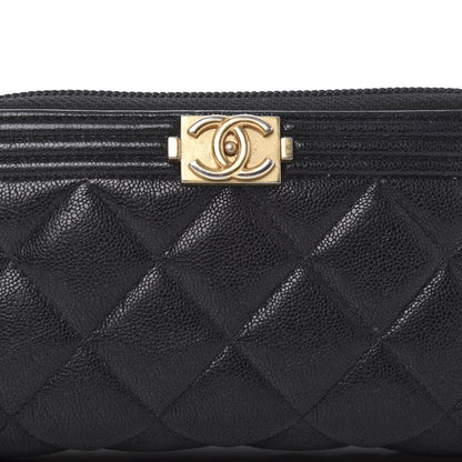 Chanel Caviar Quilted Small Boy Zip Around Wallet Black 11 of 11