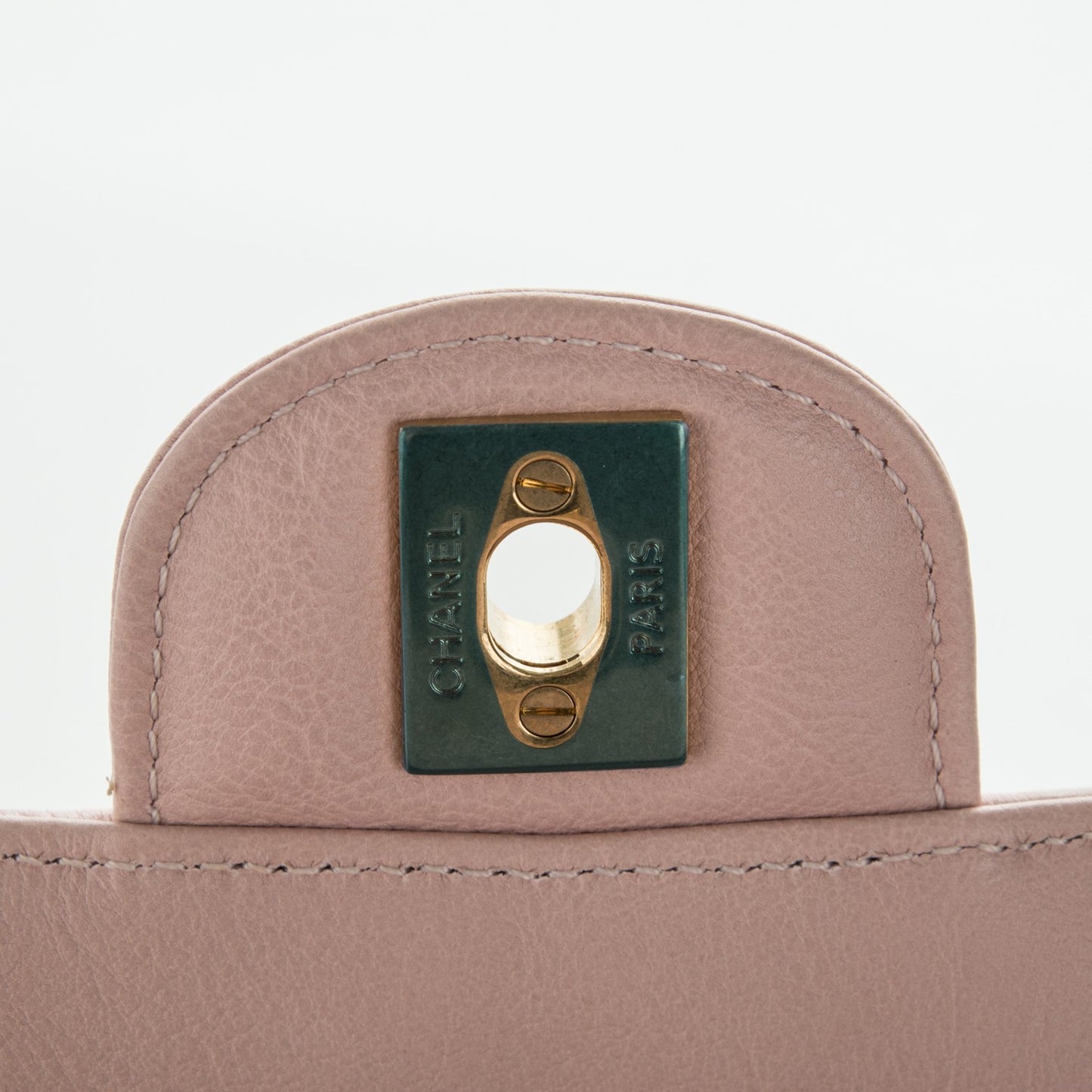Caviar Chevron Quilted Mini Rectangular Flap Light Pink