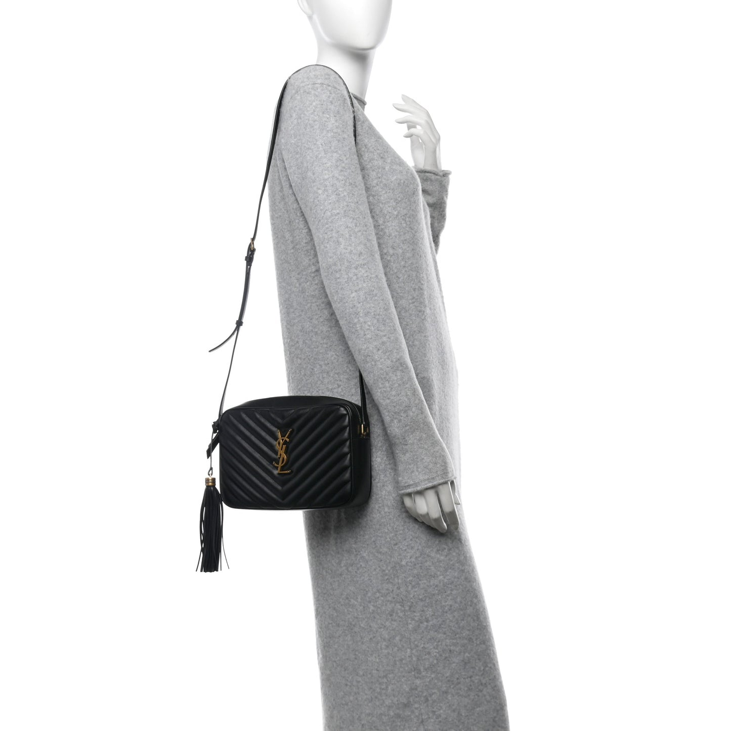 Calfskin Matelasse Monogram Lou Camera Bag Black