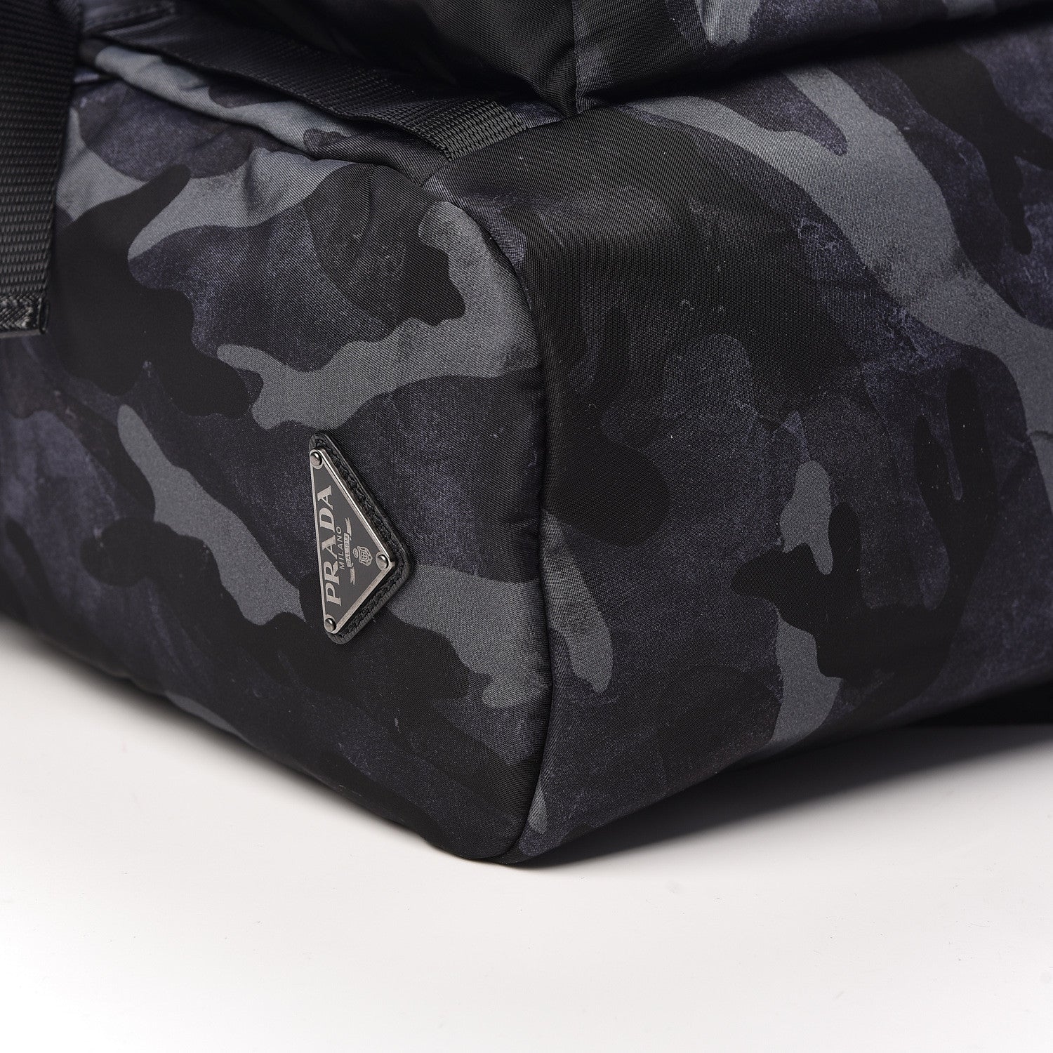 Prada Tessuto Nylon Camouflage Print Double Buckle Backpack Fumo 9 of 11