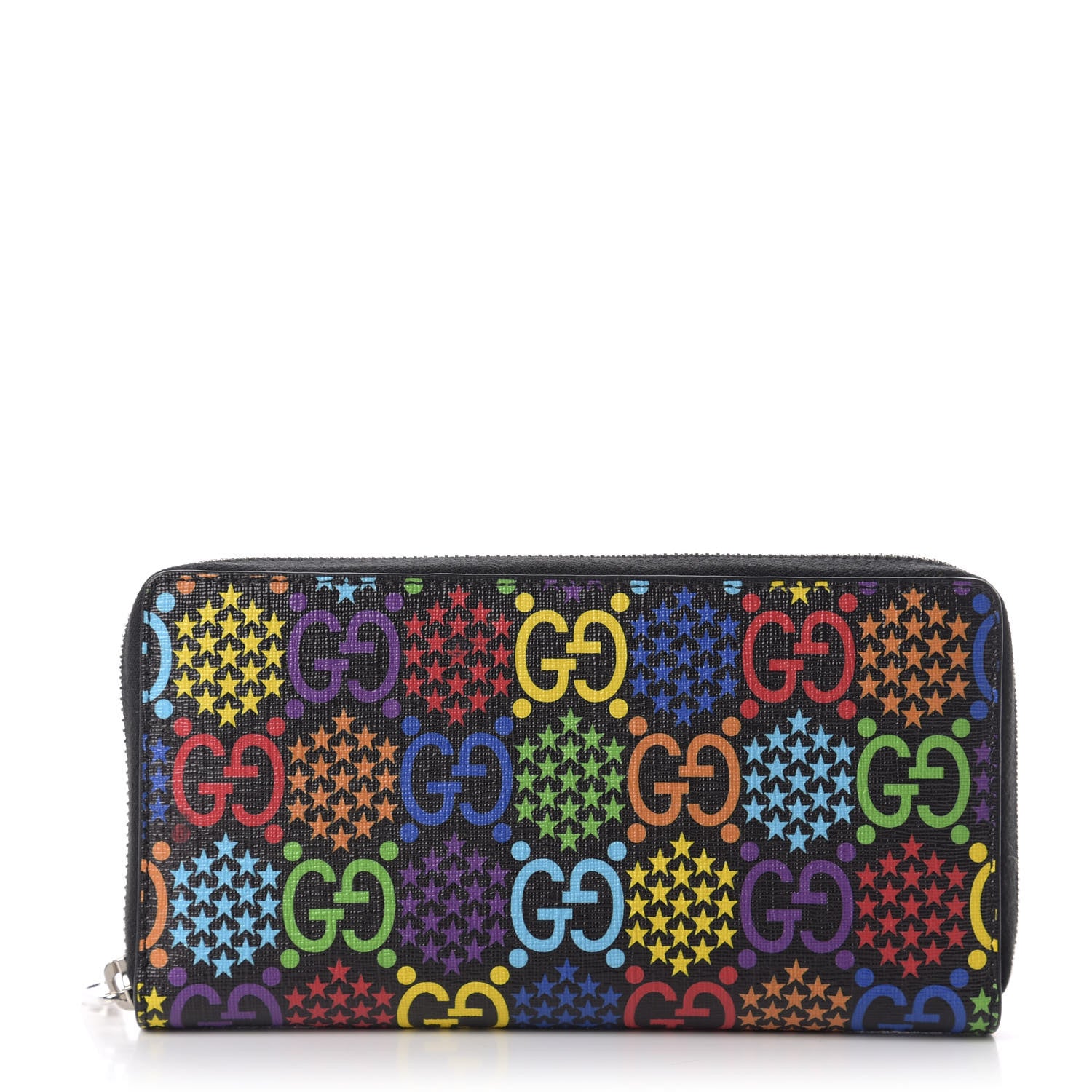 Gucci GG Supreme Monogram Psychedelic Zip Around Wallet Black Multicolor 1 of 6