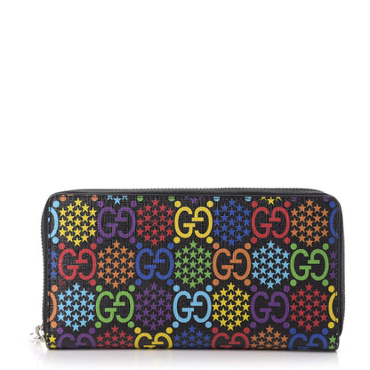 Gucci GG Supreme Monogram Psychedelic Zip Around Wallet Black Multicolor 1 of 6