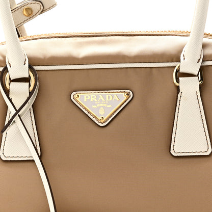 Prada Re-Nylon Saffiano Medium Re-Edition 1978 Two Handle Bag White Biege 7 of 9
