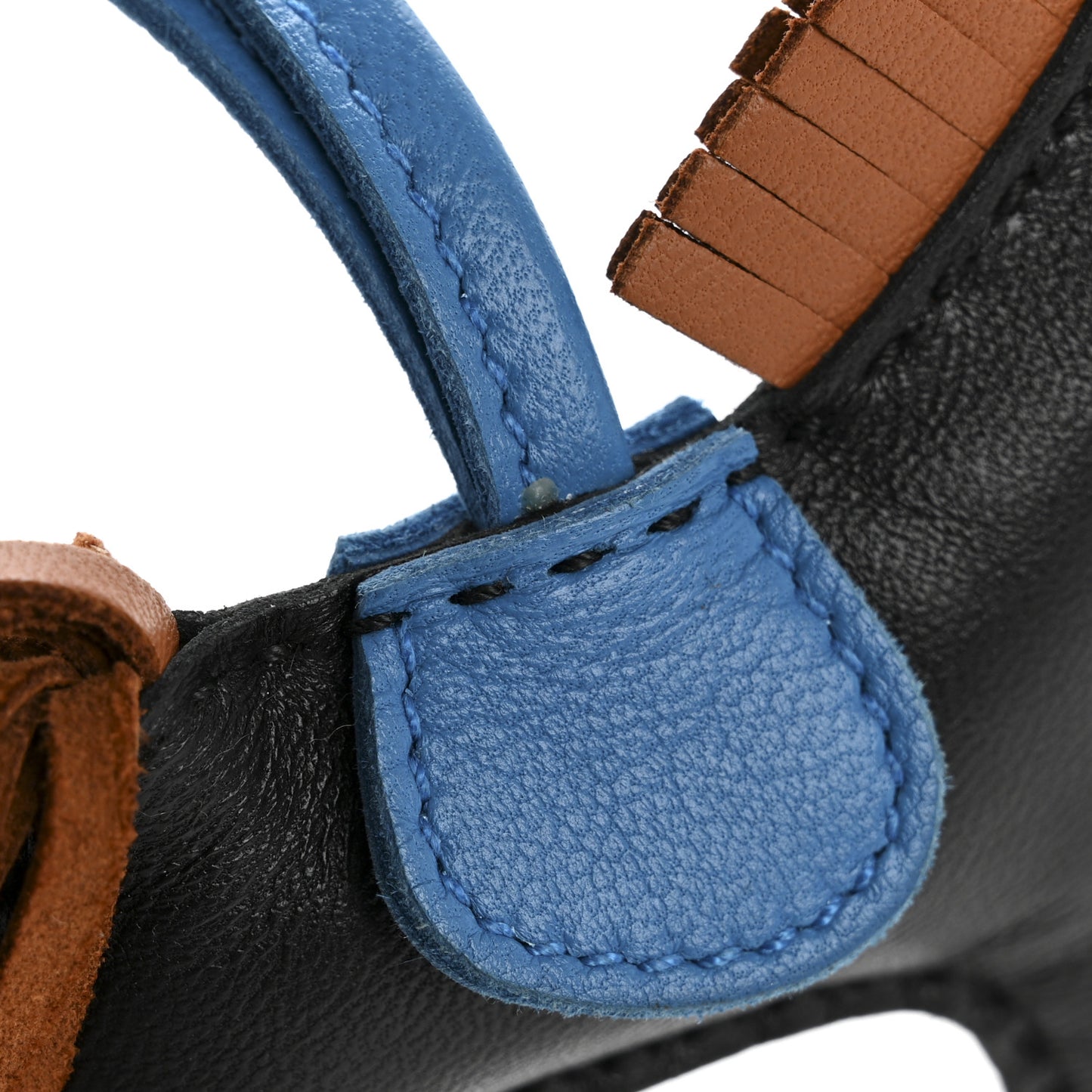 Milo Lambskin Grigri Rodeo Horse Bag Charm PM Black Bleu Encre Gold