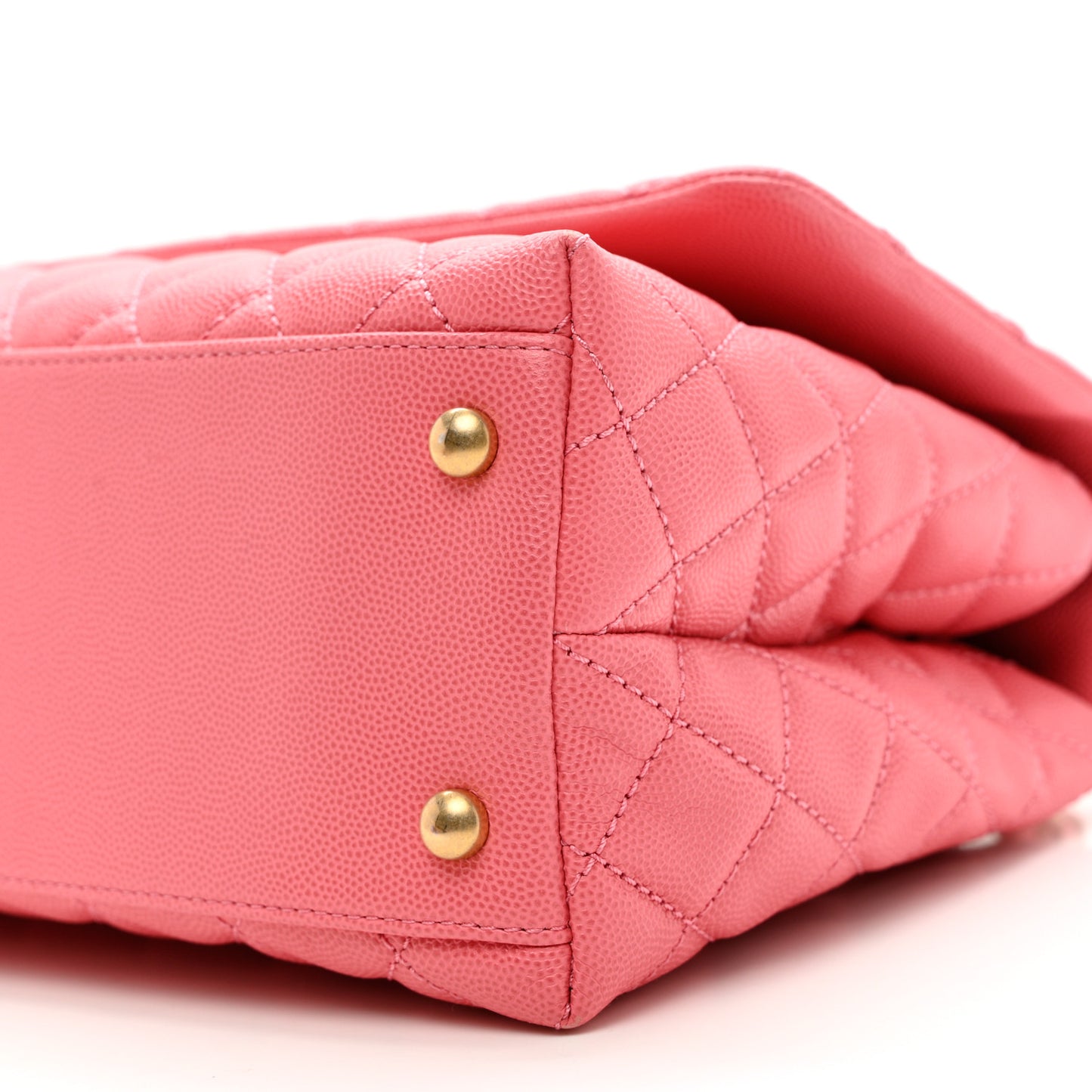 Caviar Quilted Small Coco Handle Flap Pink
