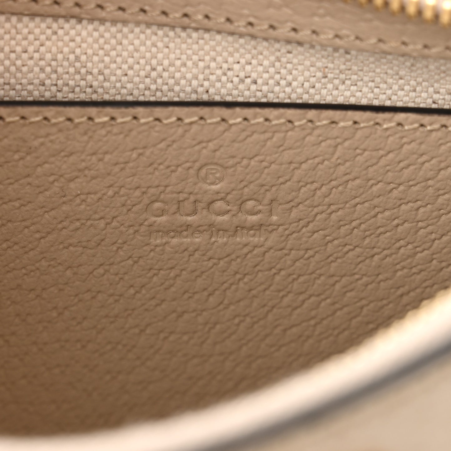 GG Supreme Monogram Textured Dollar Calfskin Small Ophidia Hobo Beige Mystic White Oatmeal