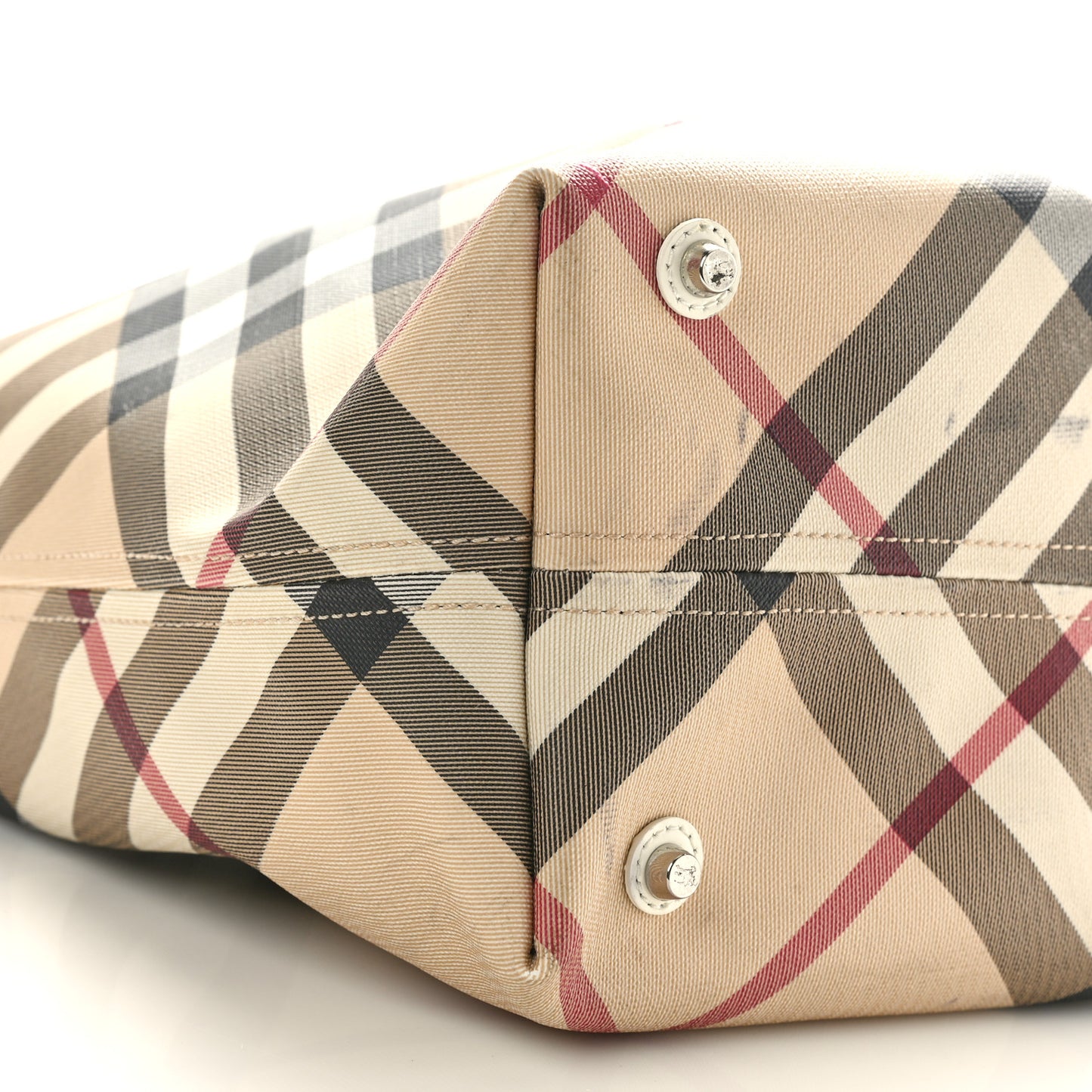 Nova Check Large Nickie Tote White