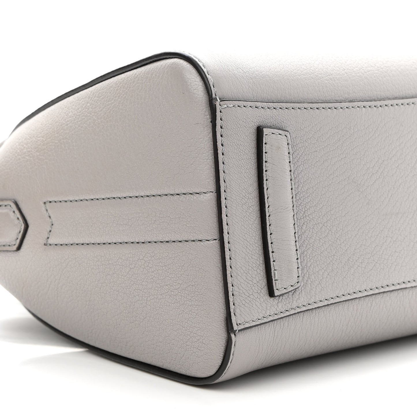 Sugar Goatskin Mini Antigona Pearl Grey