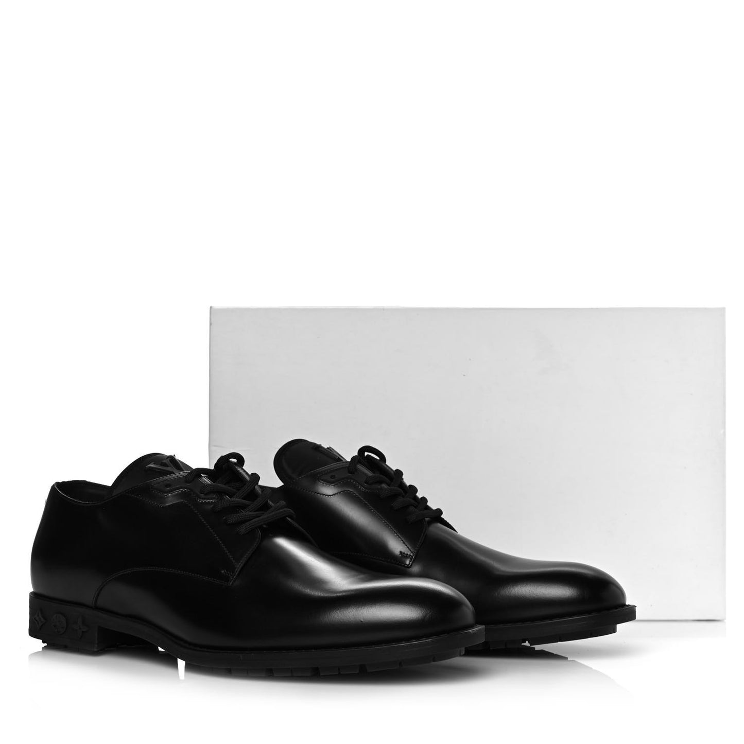 Calfskin Mens Formal Derby Shoes 9 Black