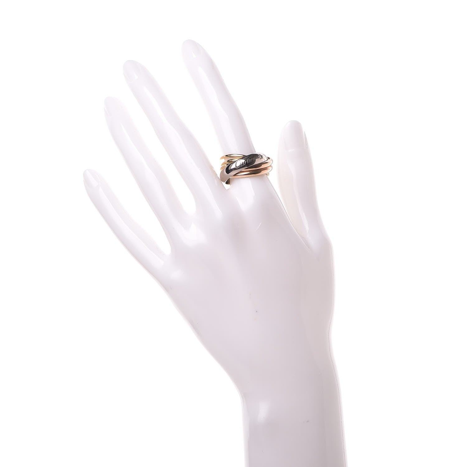 Cartier 18K Pink Yellow White Gold Diamond Trinity 6 Band Ring 55 7.25 2 of 5