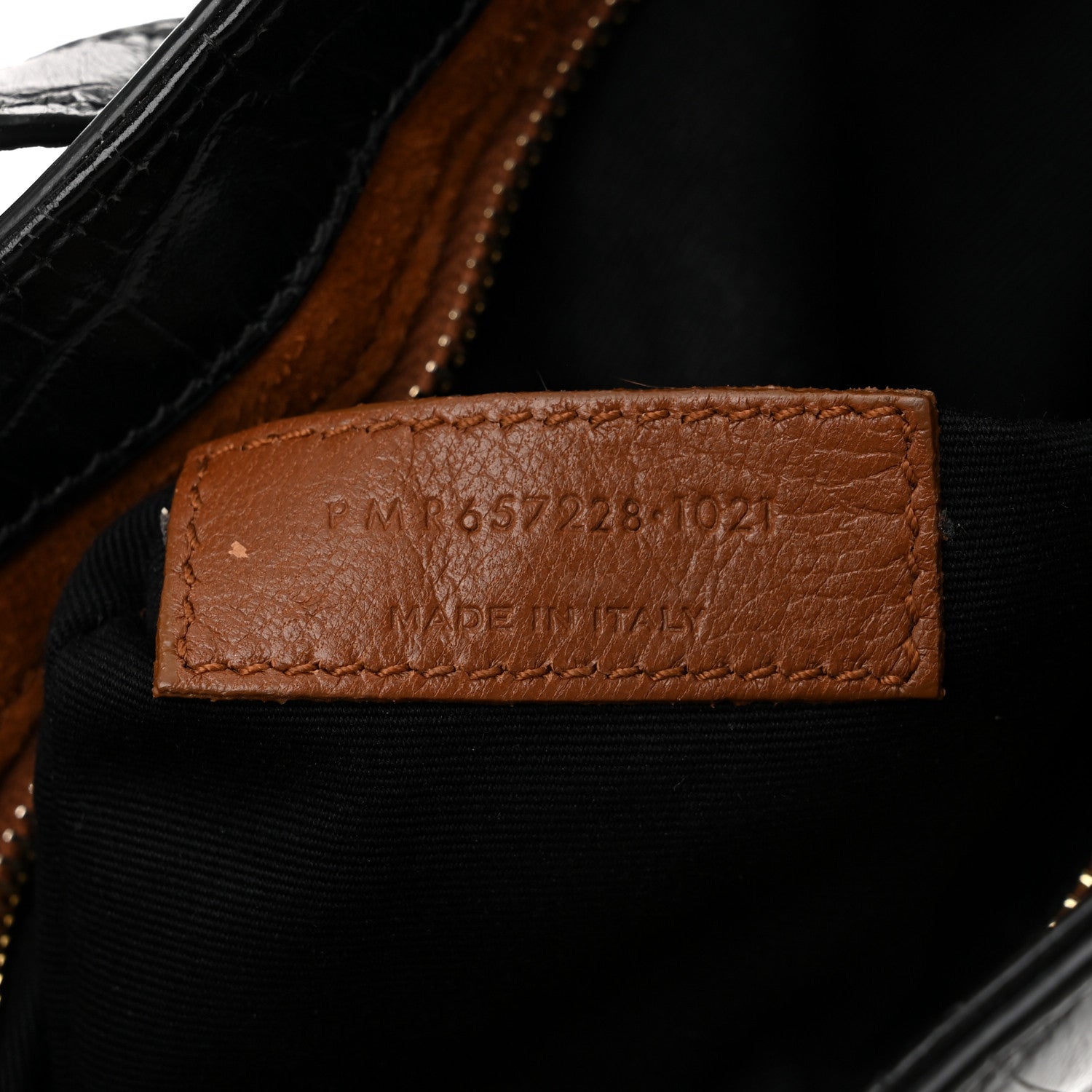Saint Laurent Calfskin Crocodile Embossed LE 5 A 7 Hobo Black 7 of 11