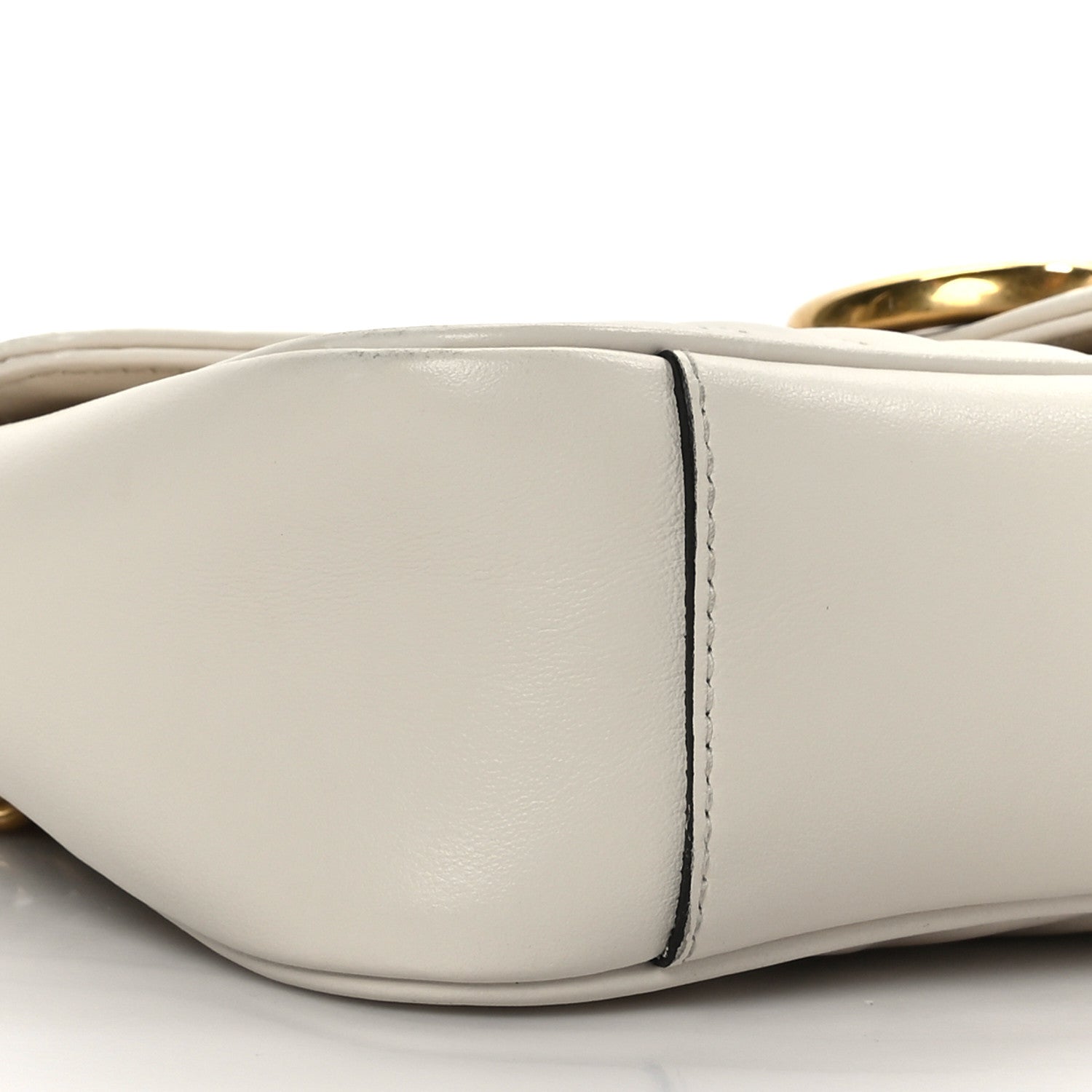 Gucci Calfskin Matelasse Small GG Marmont Shoulder Bag White 9 of 10