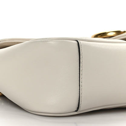 Gucci Calfskin Matelasse Small GG Marmont Shoulder Bag White 9 of 10