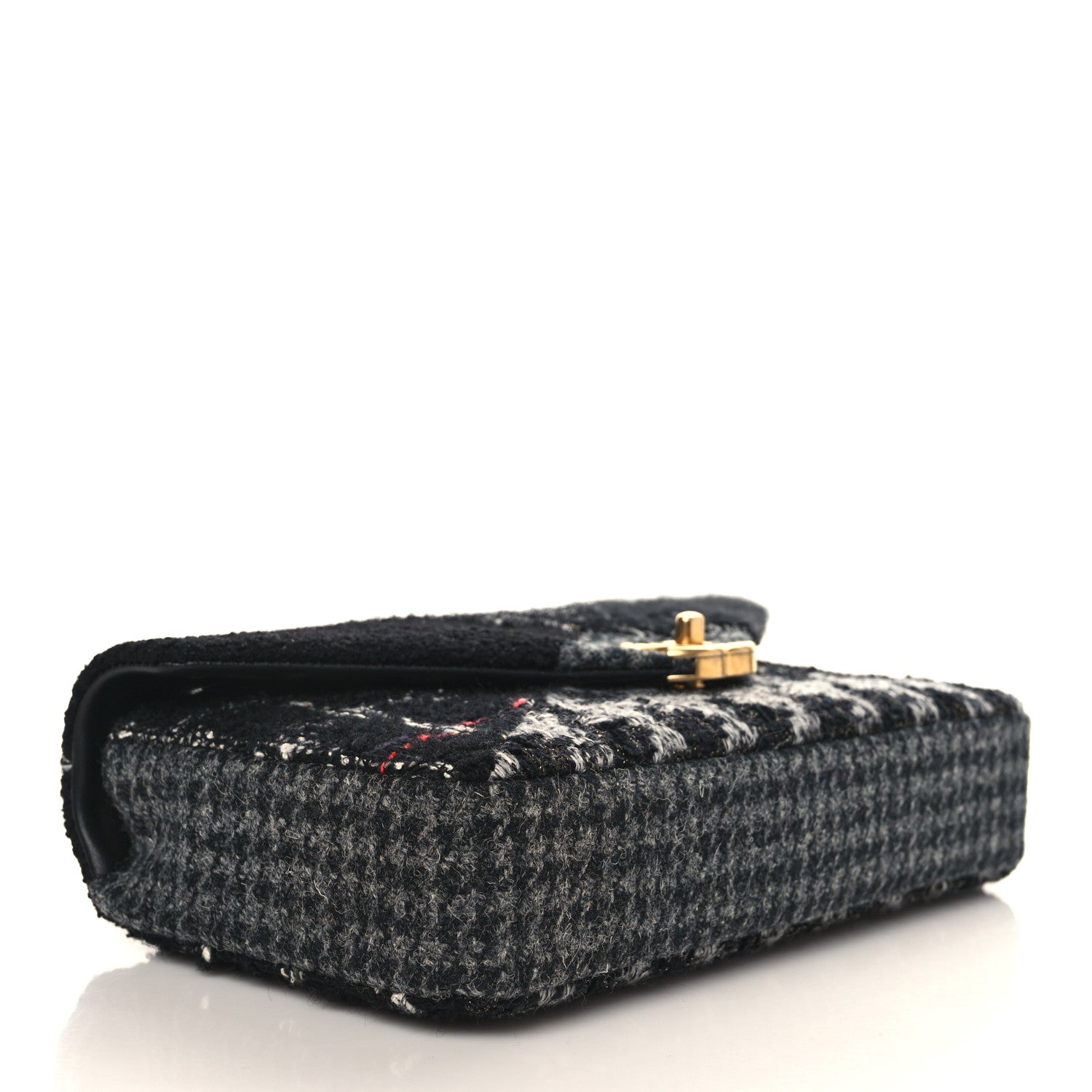 Chanel Tweed Patchwork Mini Rectangular Flap Black Grey White 3 of 8