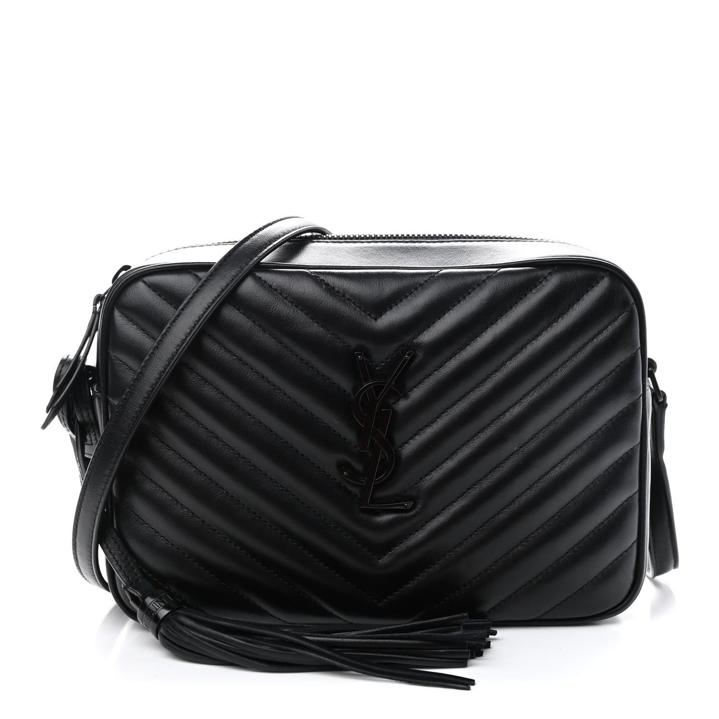 Calfskin Matelasse Monogram Lou Camera Bag Black