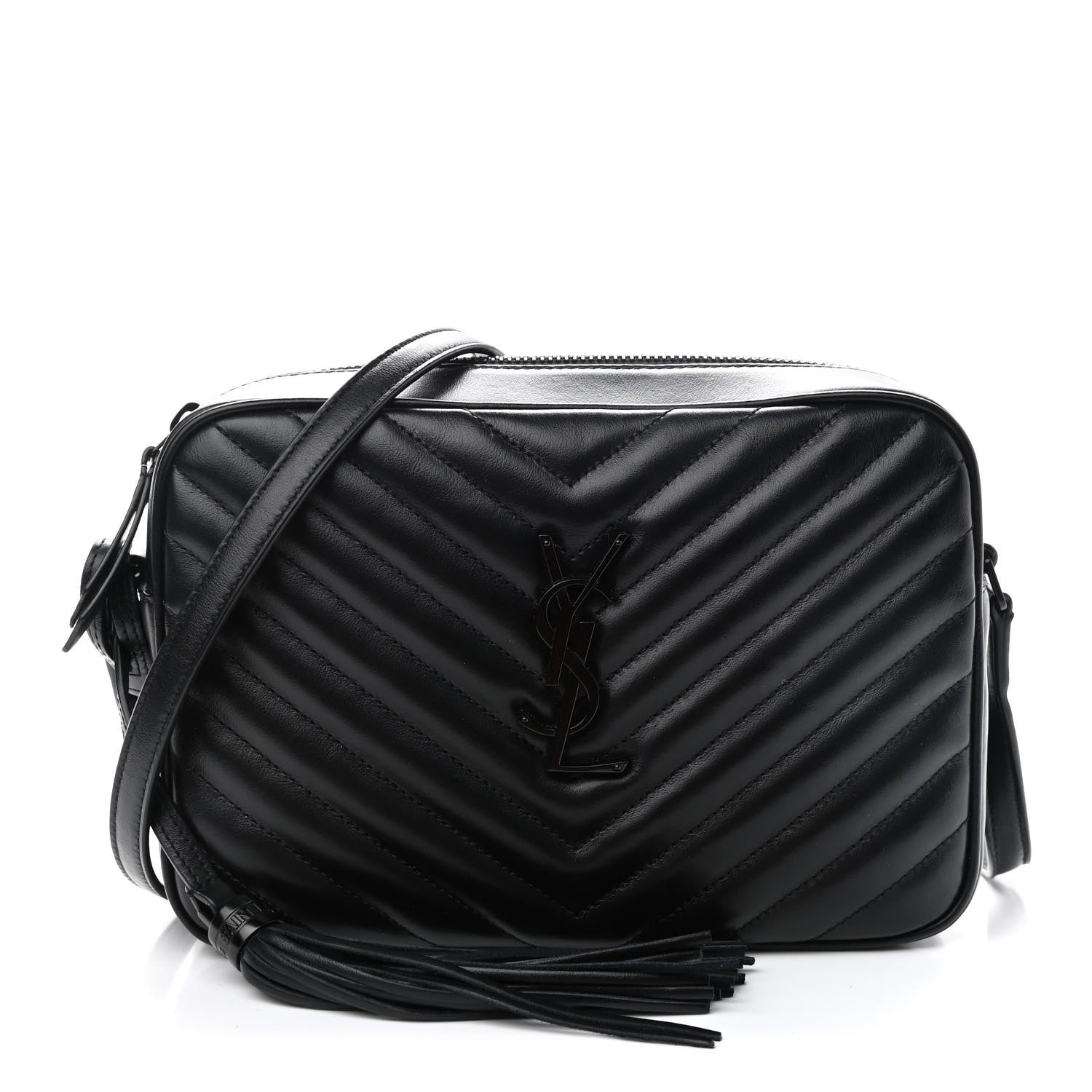 Saint Laurent Calfskin Matelasse Monogram Lou Camera Bag Black 1 of 10