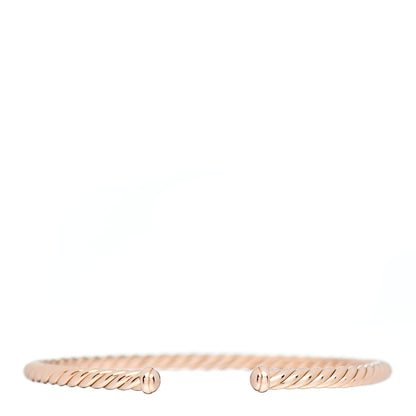 David Yurman 18K Rose Gold 4mm Cablespira Bracelet 1 of 4