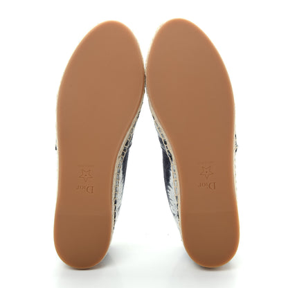 Christian Dior Canvas Tie and Dior Embroidered Granville 15mm Espadrilles 37.5 Denim 6 of 11