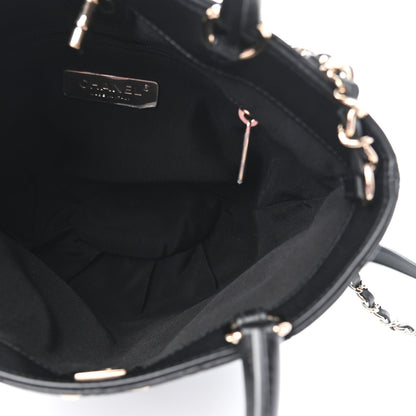 Chanel Lambskin Stitched Small Shopping Tote Black 5 of 11