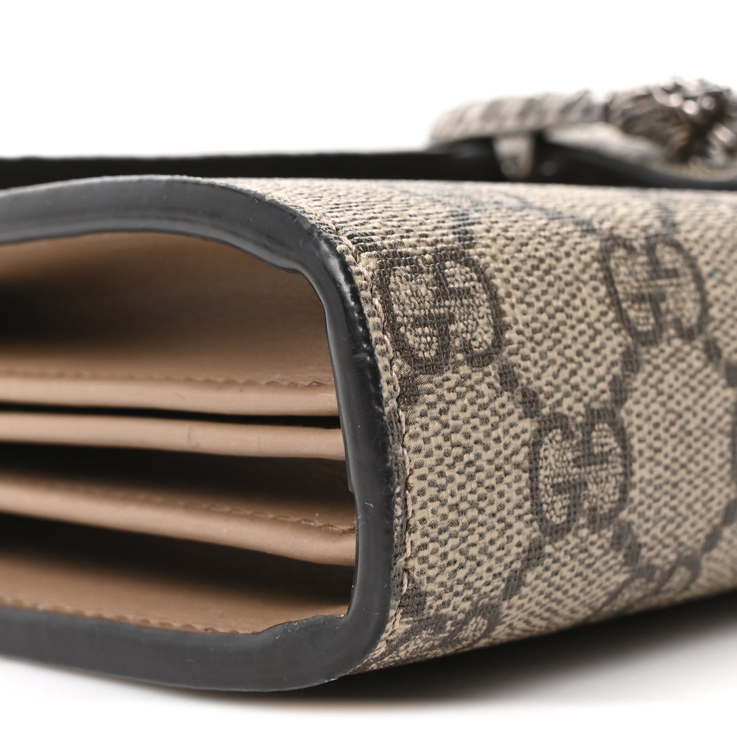 GG Supreme Monogram Mini Dionysus Chain Wallet Beige Taupe