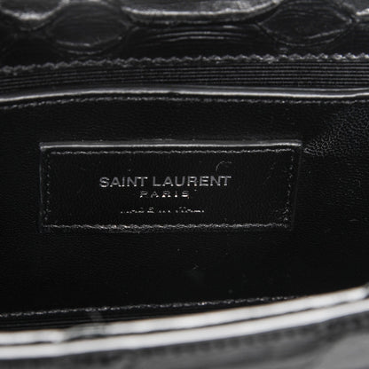 Saint Laurent Python Calfskin Embossed Minaudiere Clutch Black 6 of 6