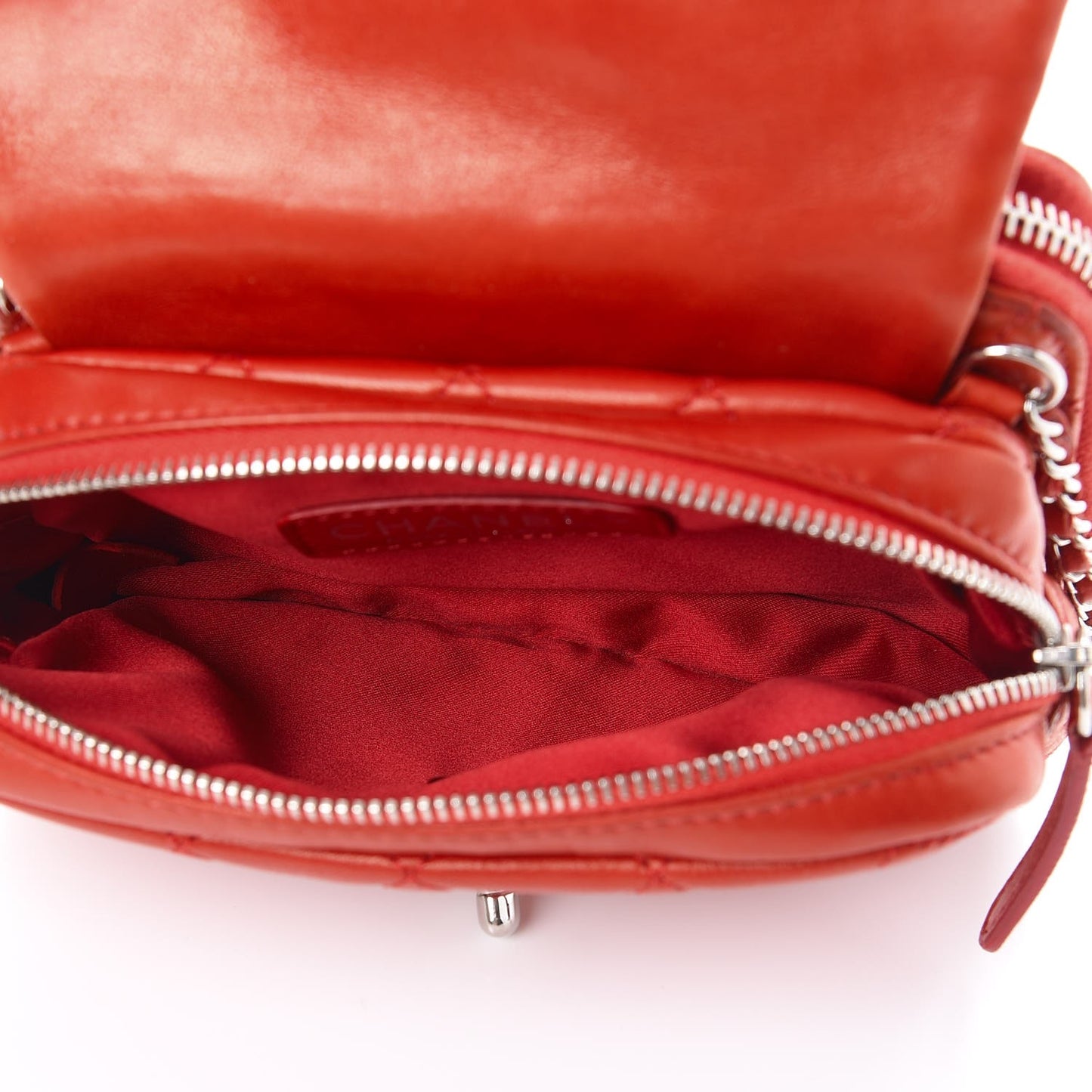 Lambskin Quilted New Mini Flap Red