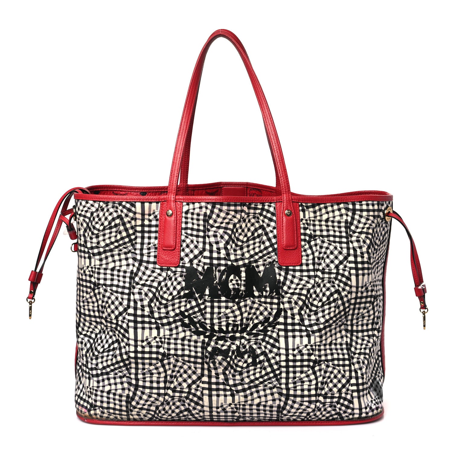 MCM Visetos Large Liz Reversible Shopper Tote Ruby Red 9 of 15