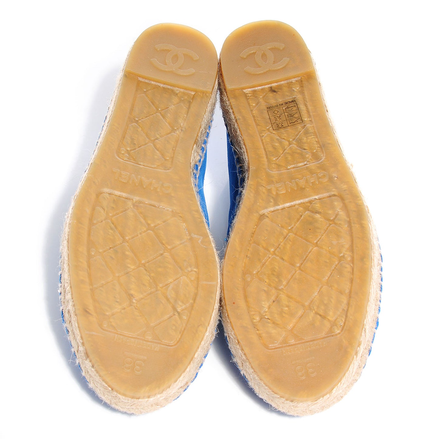 Suede Double Sole Espadrilles Blue 38