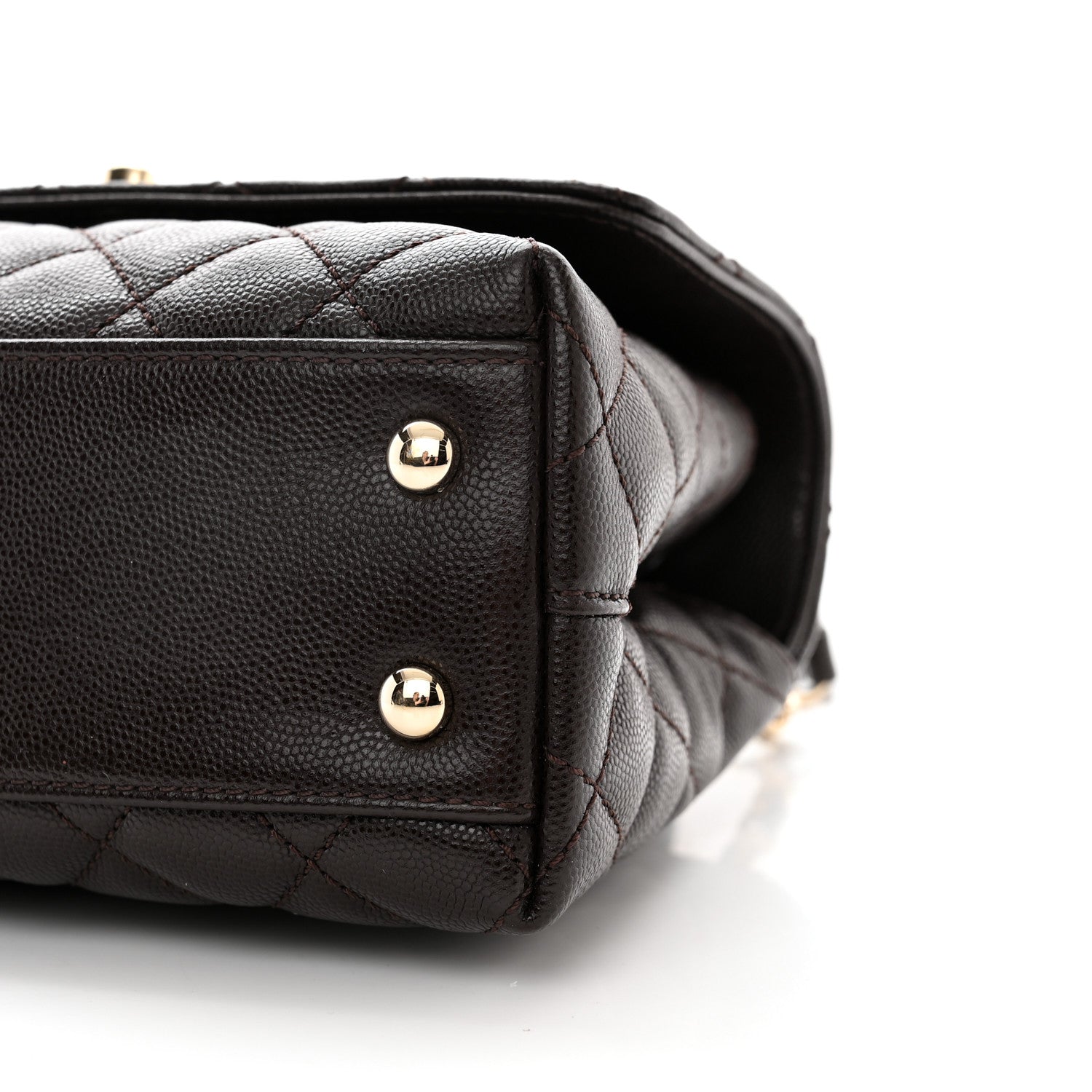 Chanel Caviar Quilted Mini Coco Handle Flap Dark Brown 10 of 11