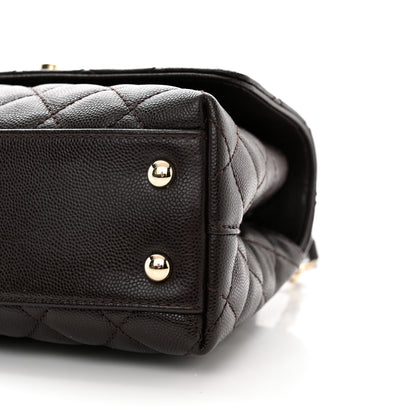 Chanel Caviar Quilted Mini Coco Handle Flap Dark Brown 10 of 11
