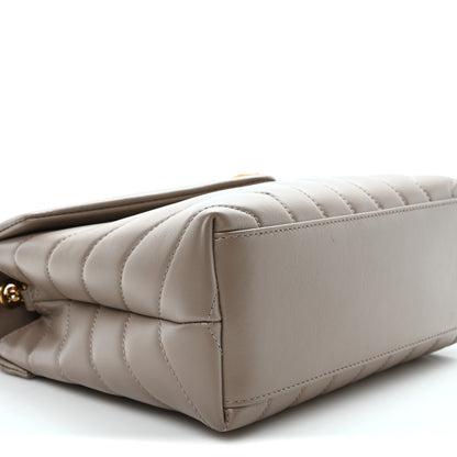 Saint Laurent Calfskin Y Quilted Monogram Small Loulou Crossbody Bag Greyish Brown 10 of 11