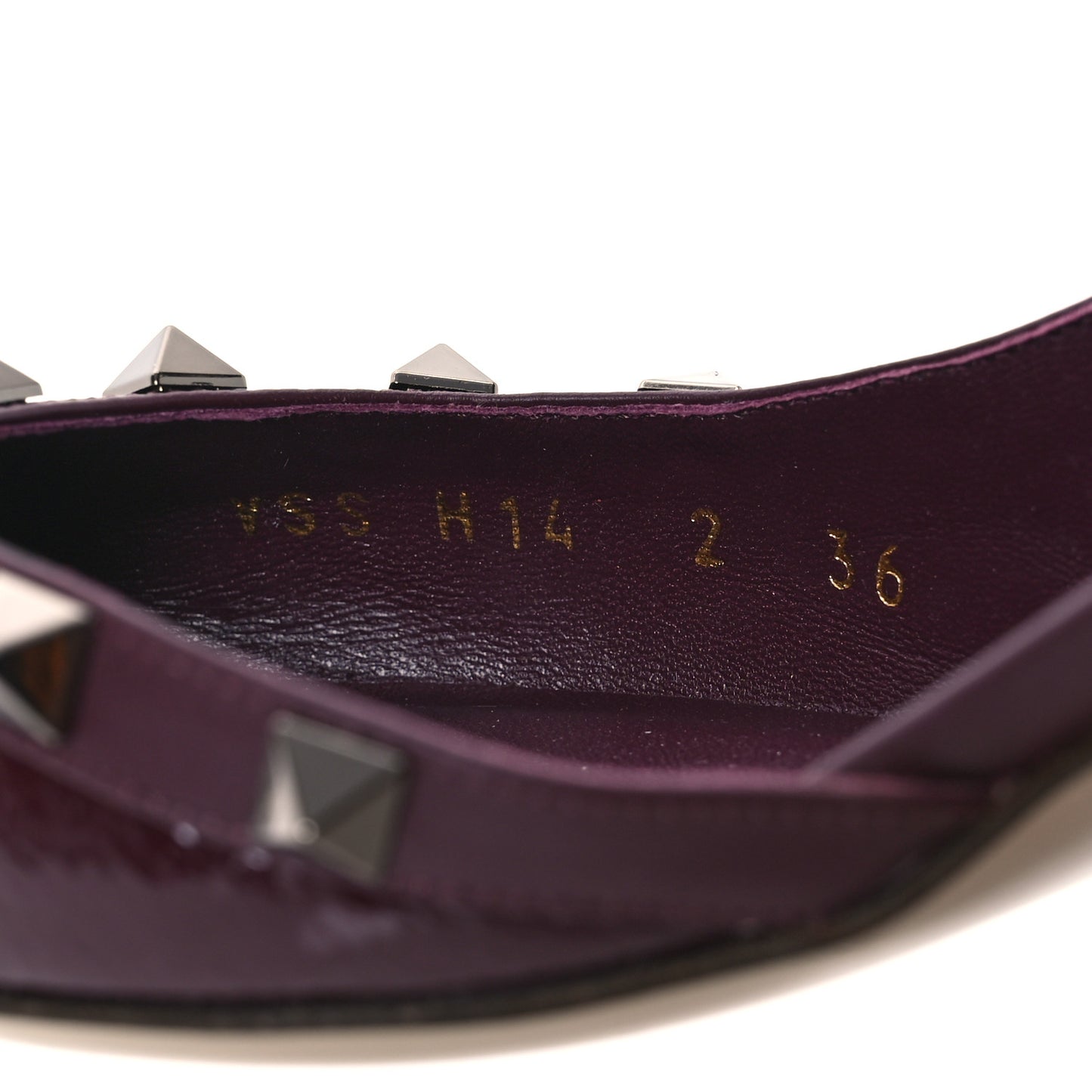 Wrinkled Patent Rockstud Half D'Orsay Slingback 85mm Pumps 36 Rubin