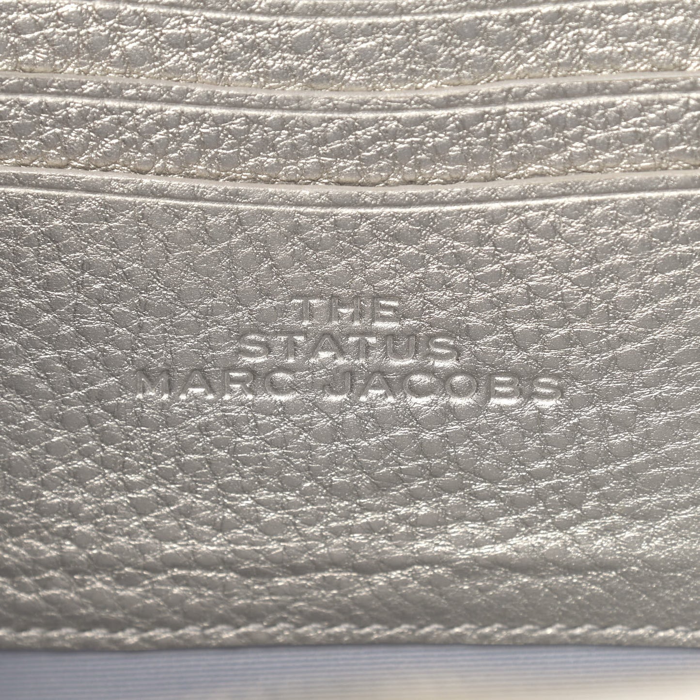 Metallic Grained Calfskin Quilted The Status Round Crossbody Platinum