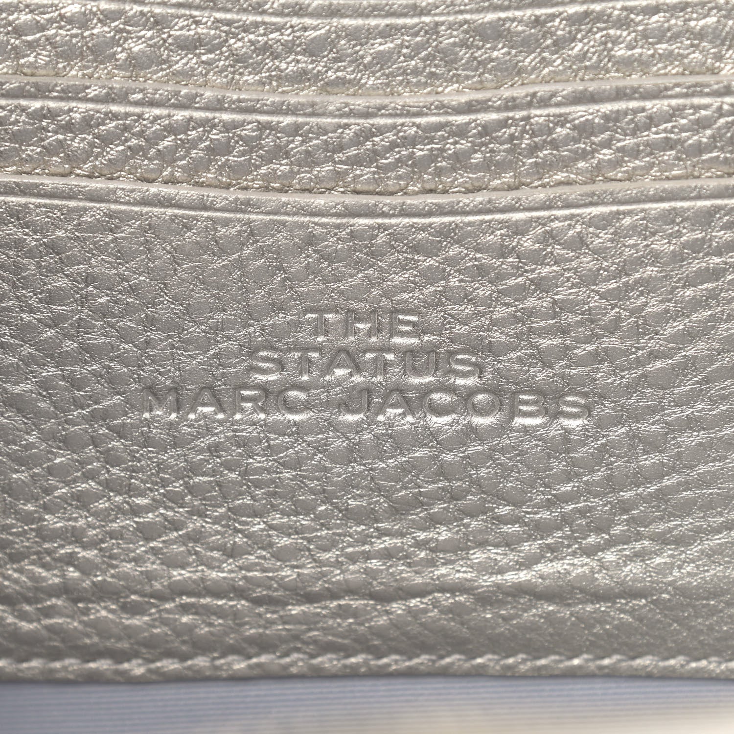 Marc Jacobs Metallic Grained Calfskin Quilted The Status Round Crossbody Platinum 6 of 11