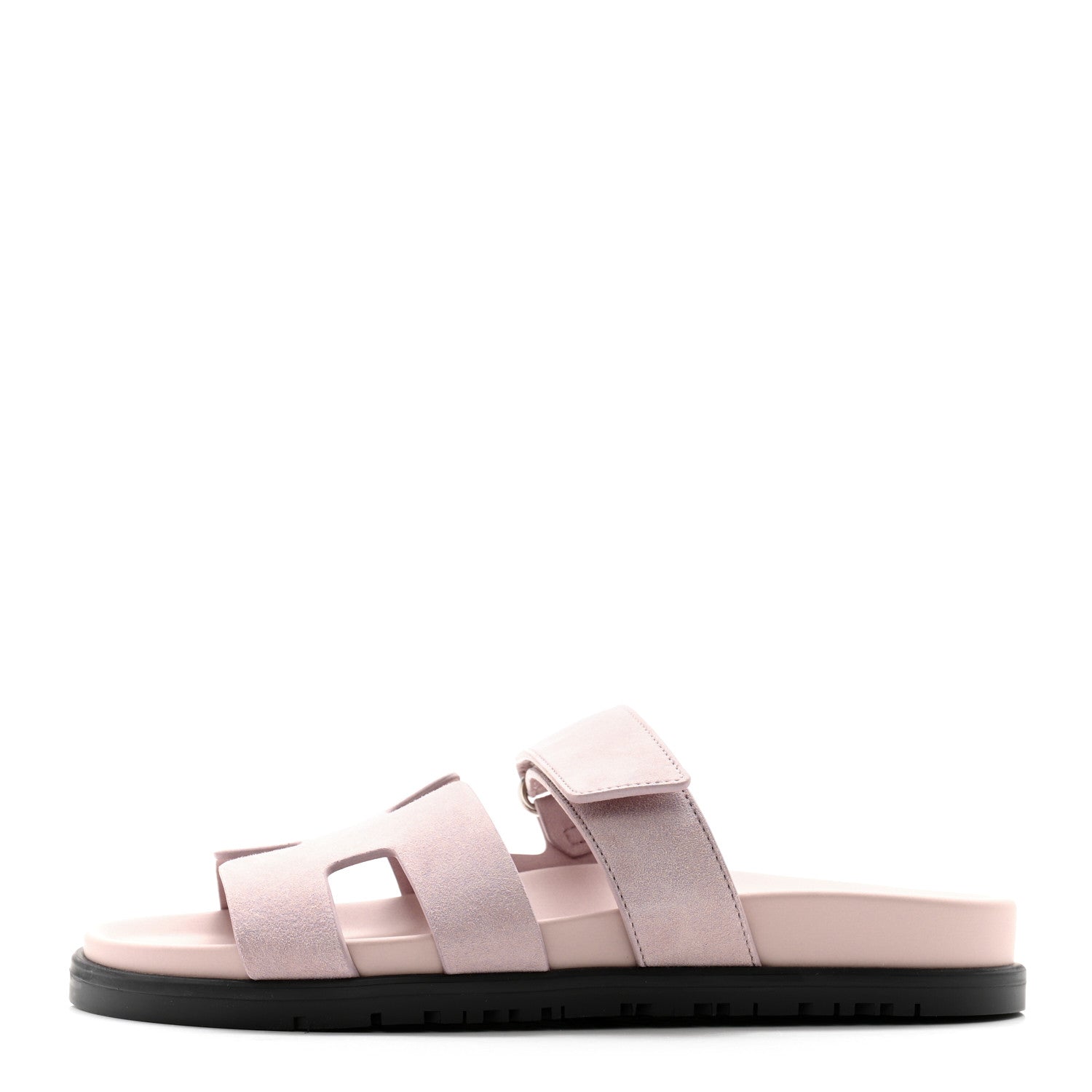 Hermes Suede Goatskin Womens Chypre Sandals 36 Rose Porcelaine 1 of 10