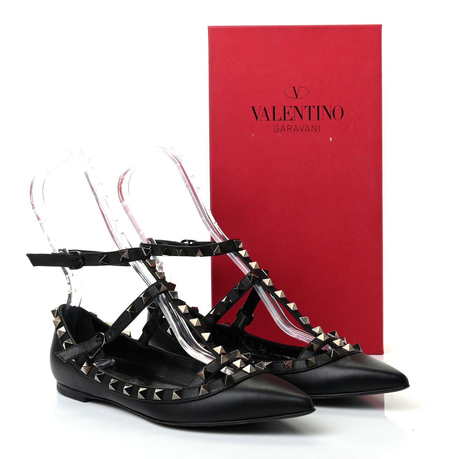Valentino Garavani Nappa Rockstud Cage Ballerina Flats 36 Black 9 of 9