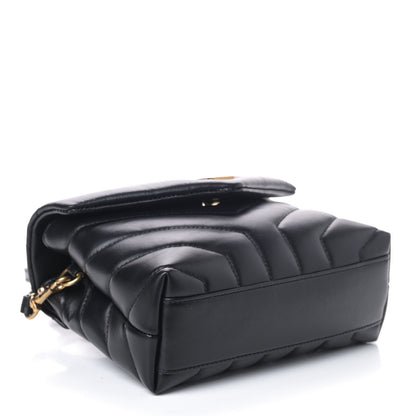 Saint Laurent Calfskin Y Quilted Monogram Toy Loulou Crossbody Bag Black 3 of 8
