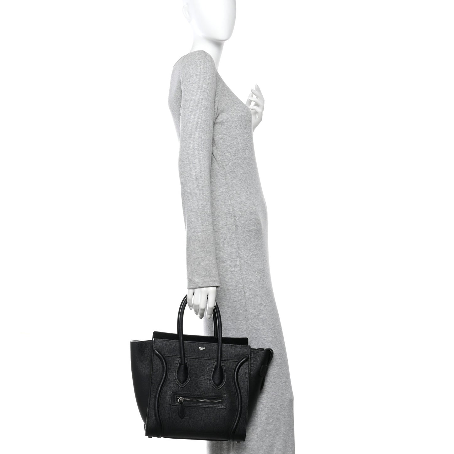 Drummed Calfskin Micro Luggage Black