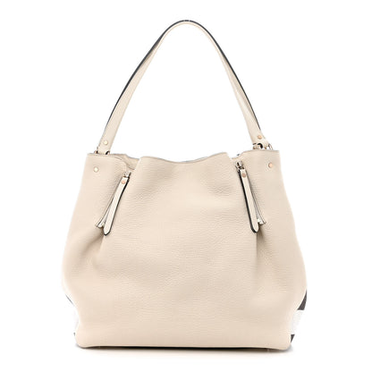 Burberry Grainy Calfskin House Check Medium Maidstone White 1 of 14