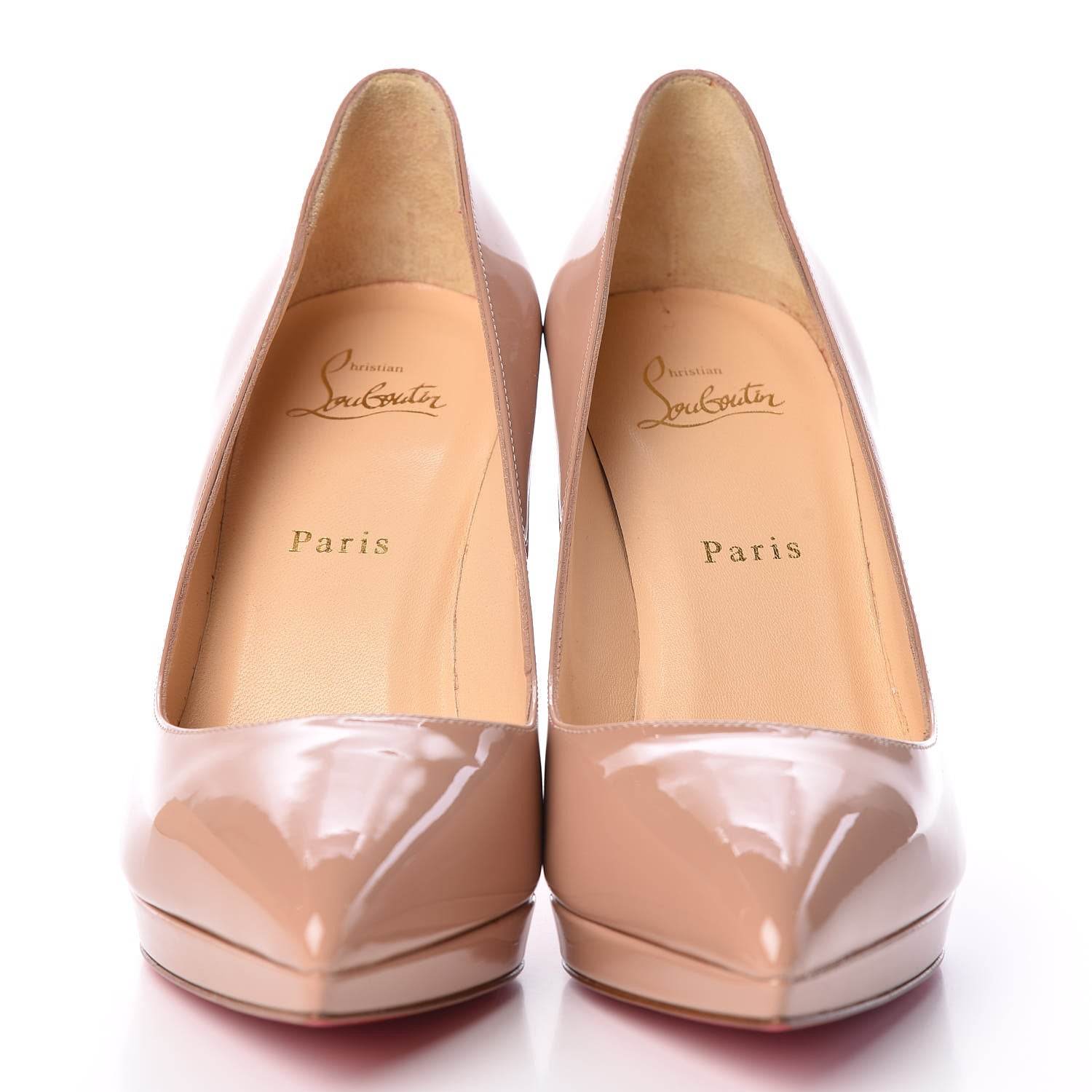 Christian Louboutin Patent Pigalle Plato 100 Pumps 39 Nude 2 of 8