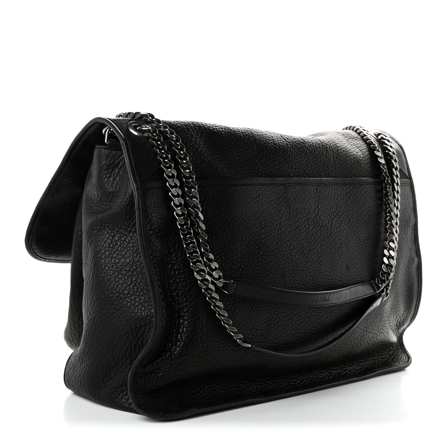Grained Lambskin Monogram Oversized Niki Chain Satchel Black