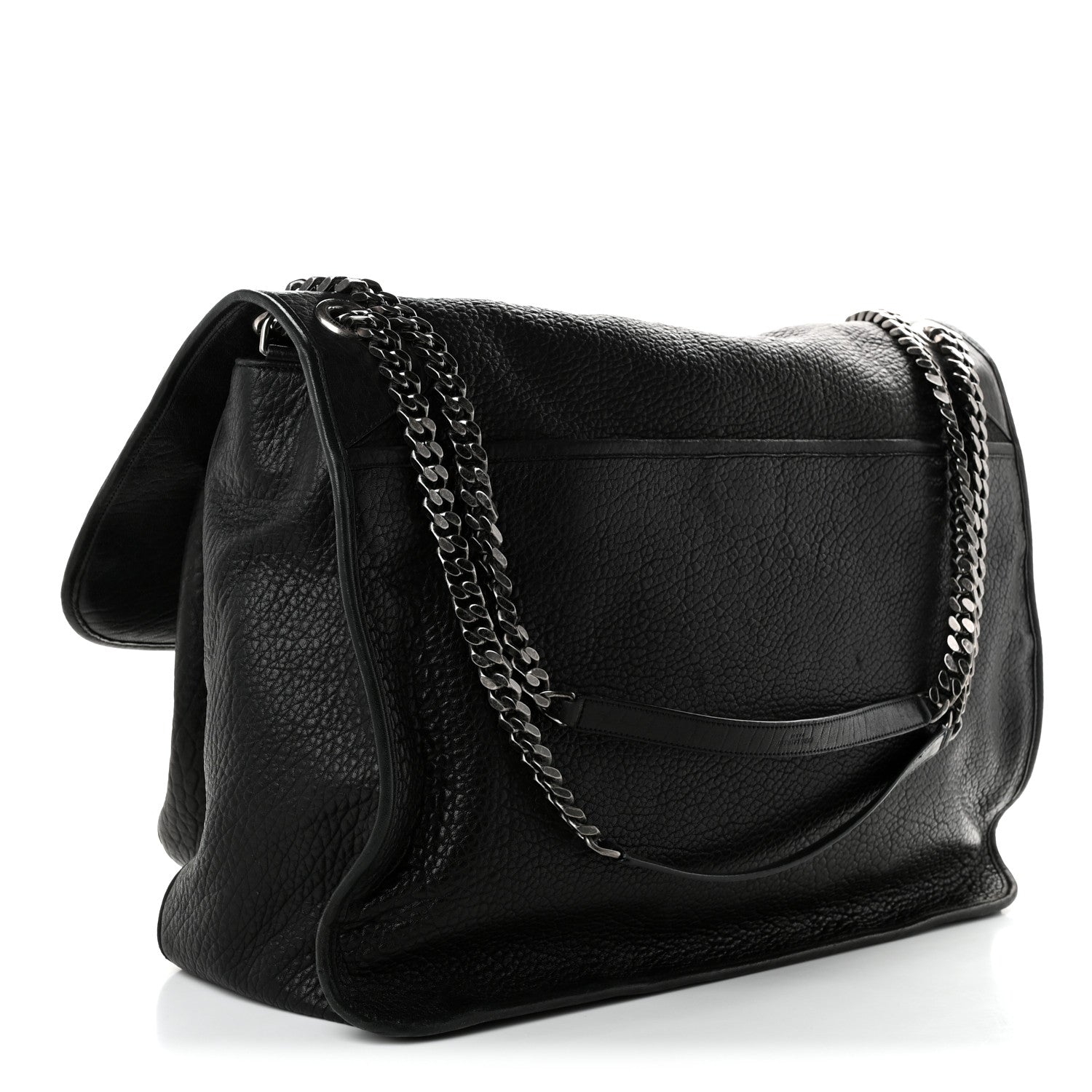 Saint Laurent Grained Lambskin Monogram Oversized Niki Chain Satchel Black 3 of 10