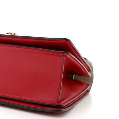 Gucci Calfskin Sylvie Web Small Queen Margaret Top Handle Bag Hibiscus Red Mystic White 10 of 12
