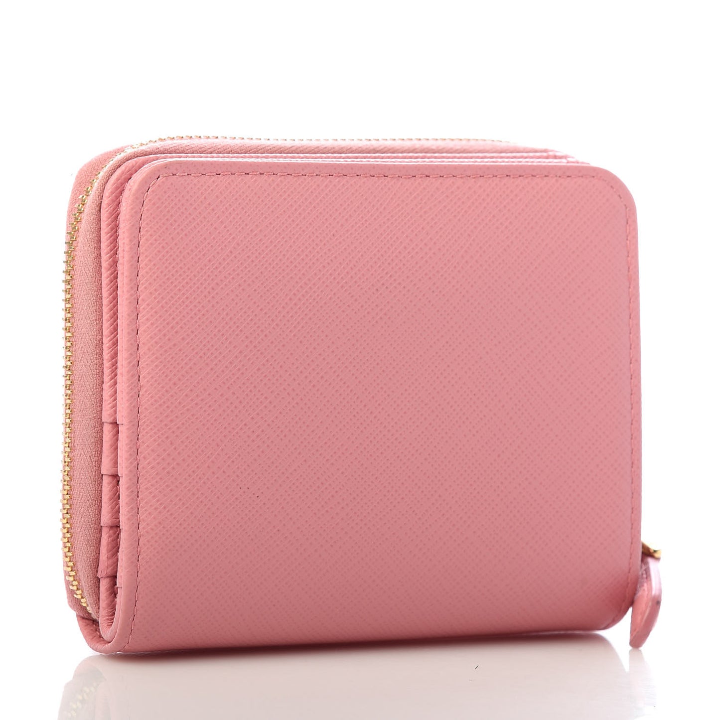 Saffiano Triangle Compact Zip Around Walle Petalo