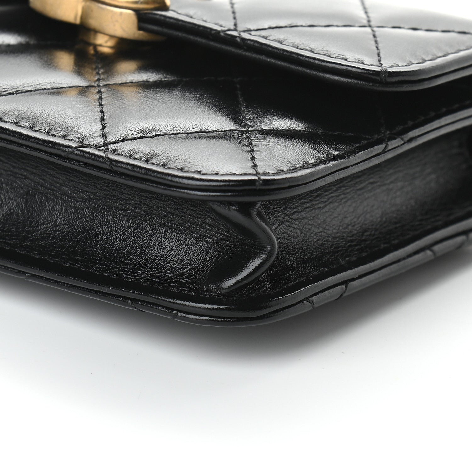 Chanel Calfskin Quilted Perfect Fit Coin Purse With Chain Black 10 of 10