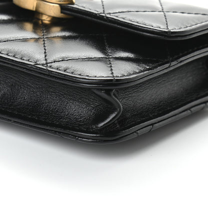 Chanel Calfskin Quilted Perfect Fit Coin Purse With Chain Black 10 of 10