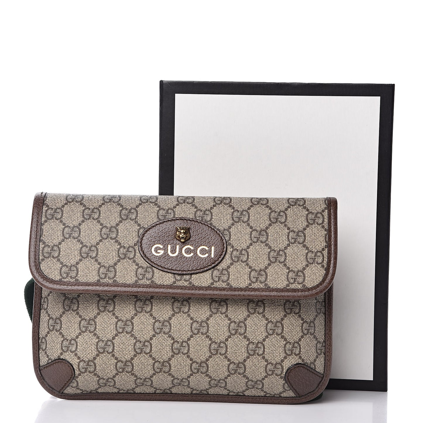 GG Supreme Monogram Neo Vintage Web Belt Bag Brown