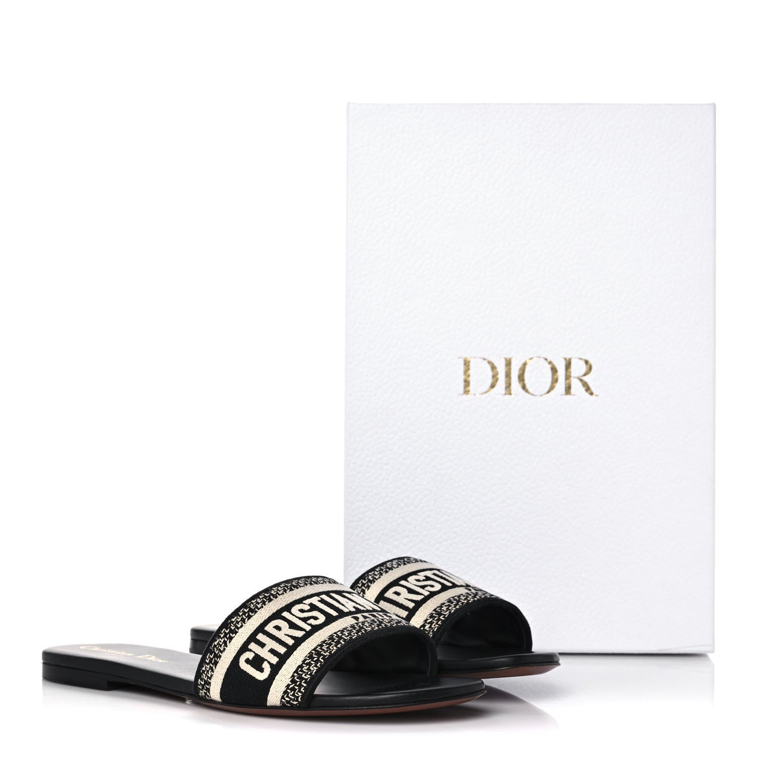 Christian Dior Canvas Embroidered Dway Mules Slide Sandals 38.5 Deep Blue 11 of 11