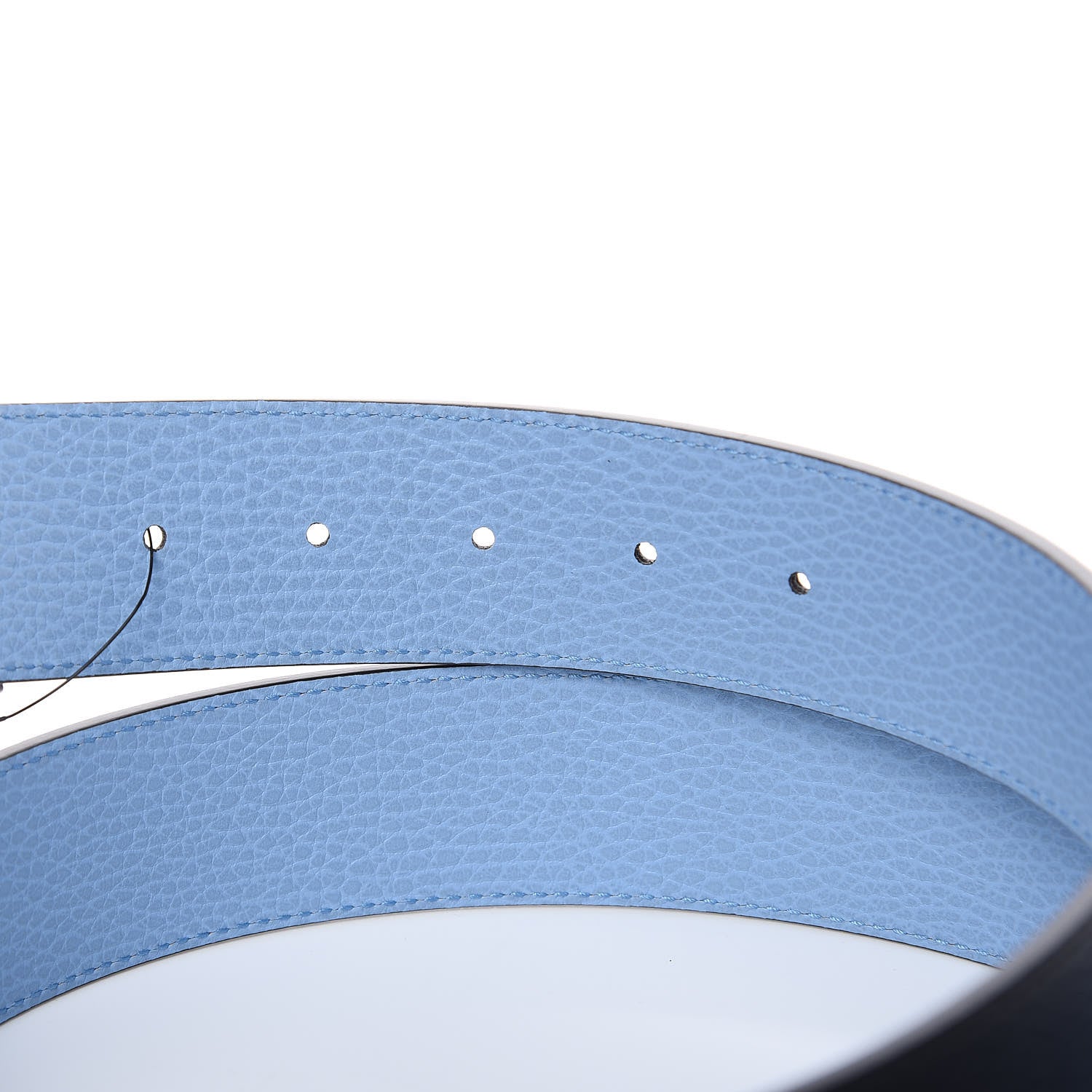 Gucci Dollar Calfskin 1973 Reversible Belt 90 36 Black Mineral Blue 4 of 6