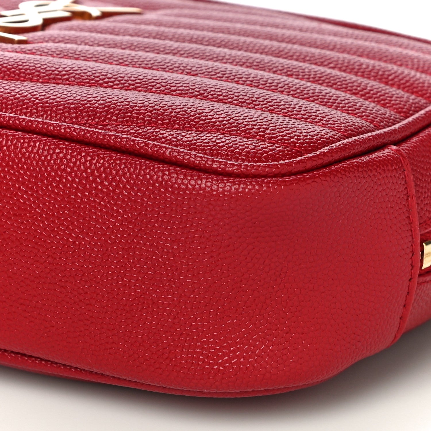 Saint Laurent Grain De Poudre Matelasse Monogram Mini Lou Camera Bag Eros Red 10 of 10